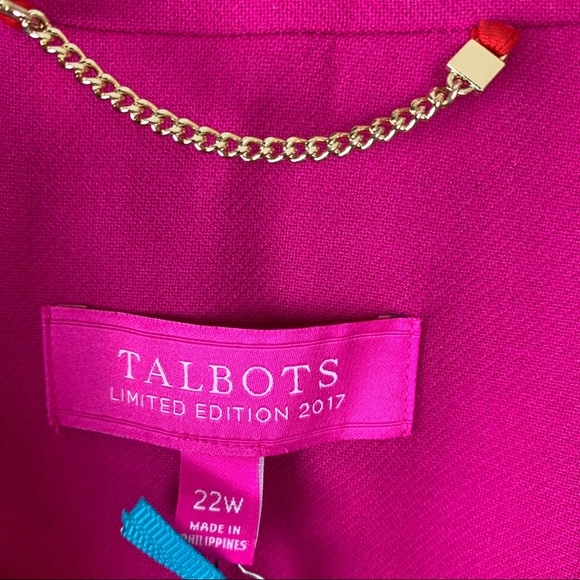 NWT Talbots Fuchsia Pink Blazer Gold Buttons 22W - Picture 12 of 16